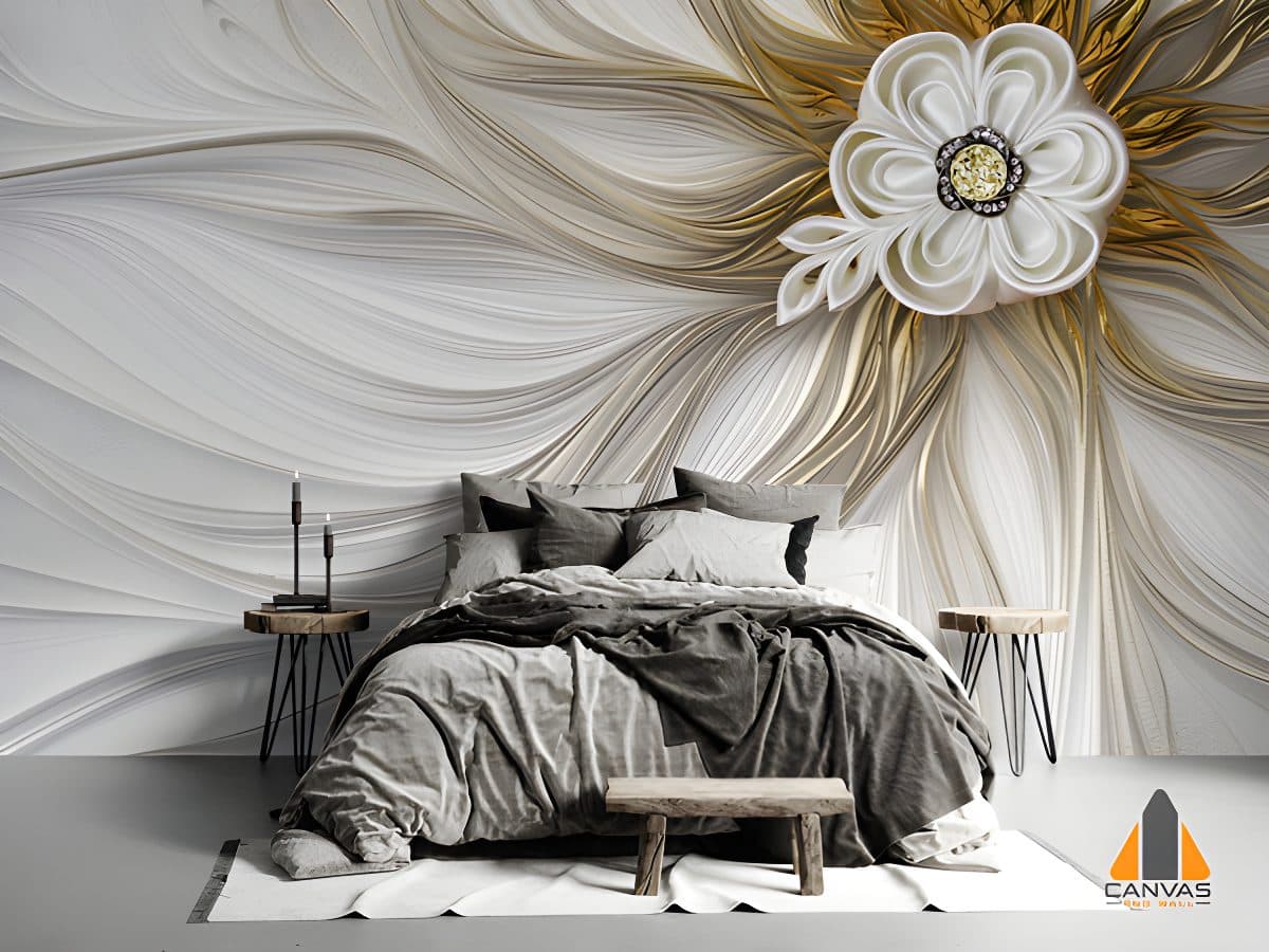3d Abstract Fractal Fantastic Flower Mural Wallpaper