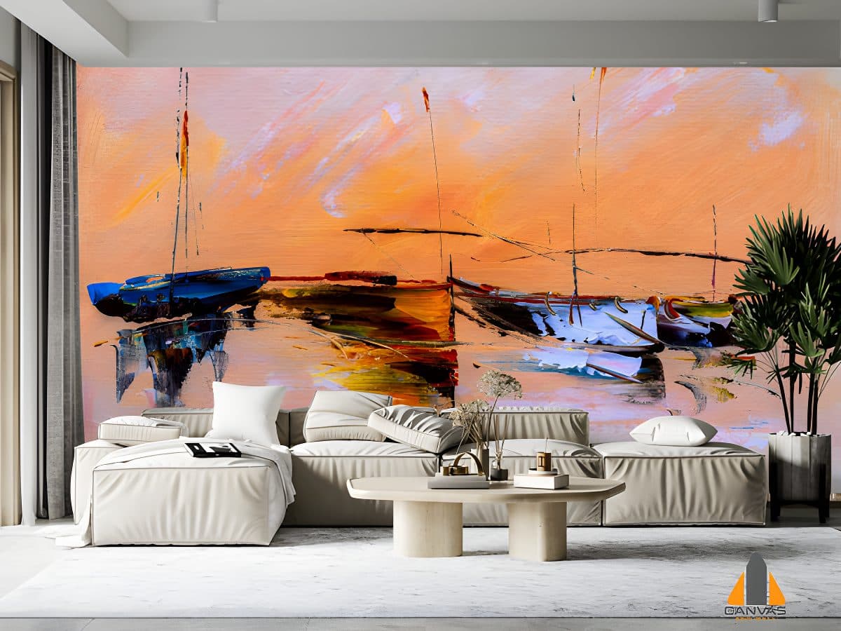 Oil Painting - Sailing Boat Wallpaper