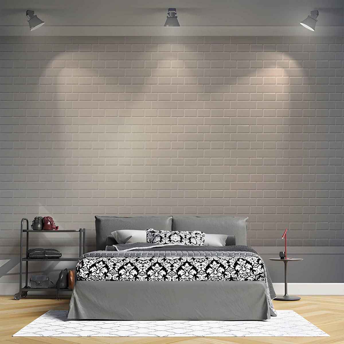 Bedroom 3D Wallpaper Lights
