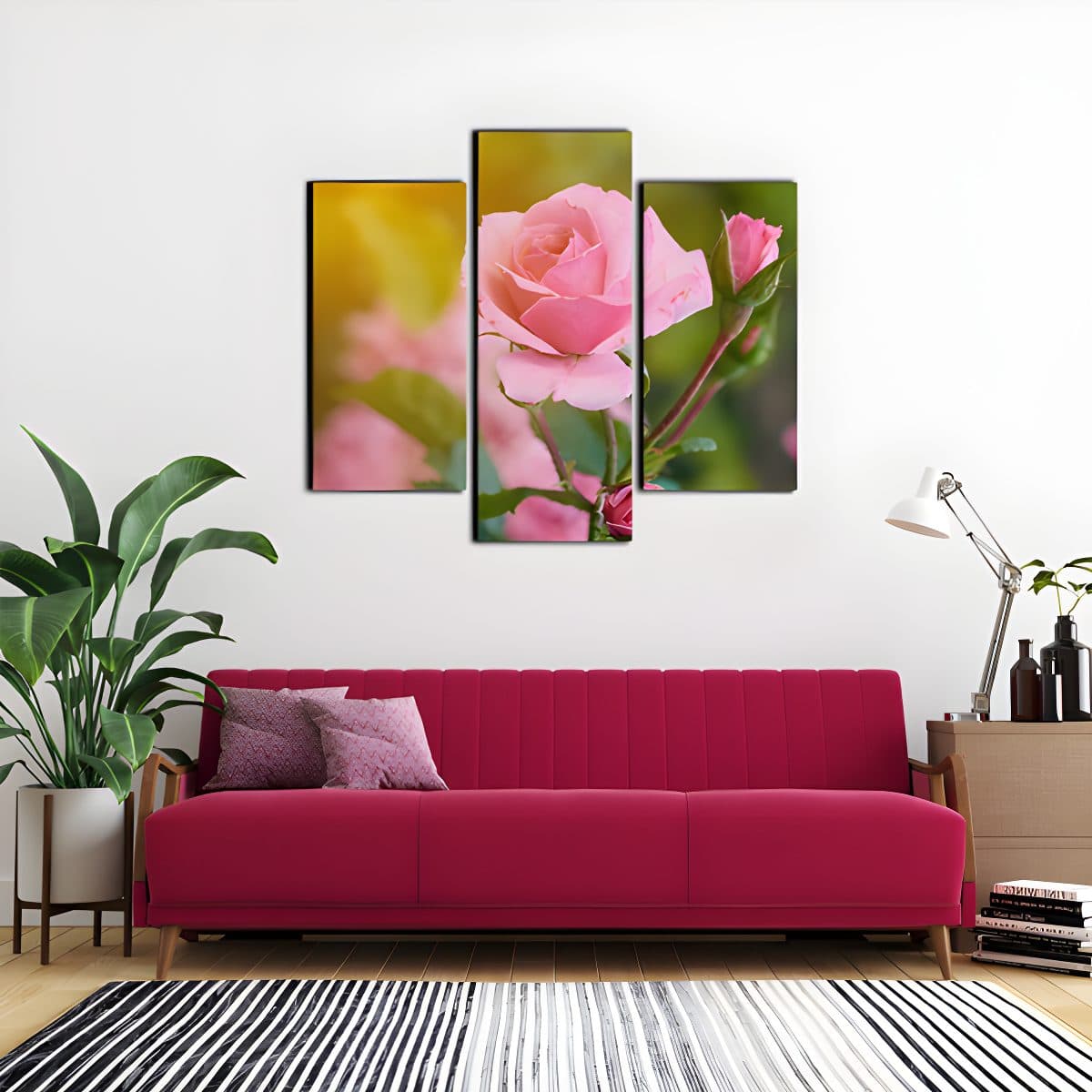 Pink Rose Split Canvas