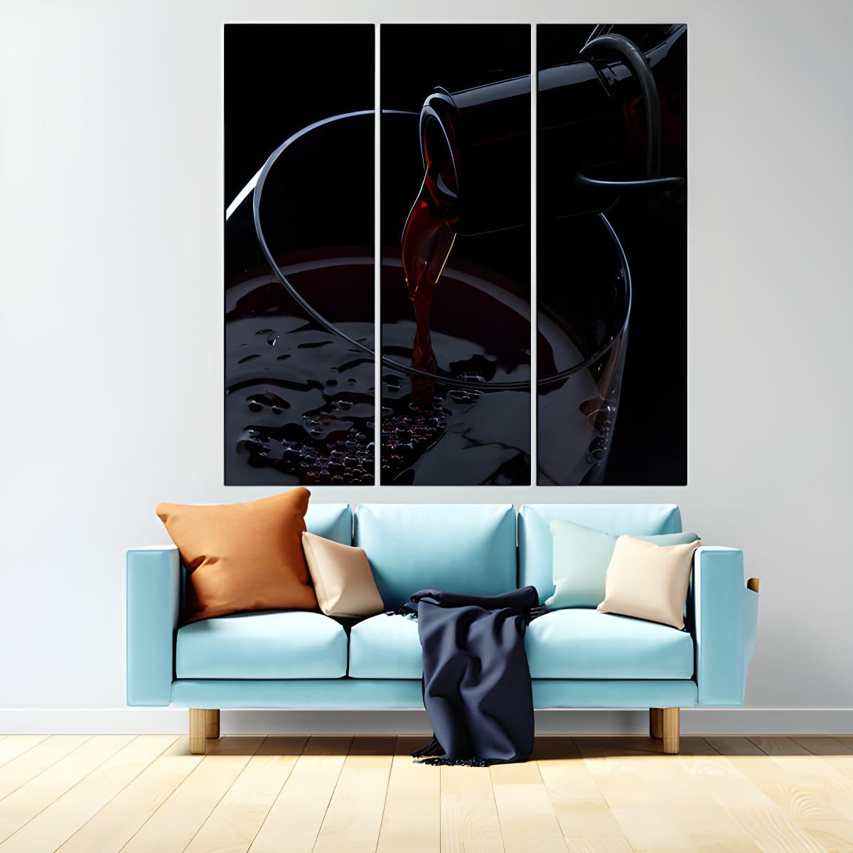 Red wine split canvas