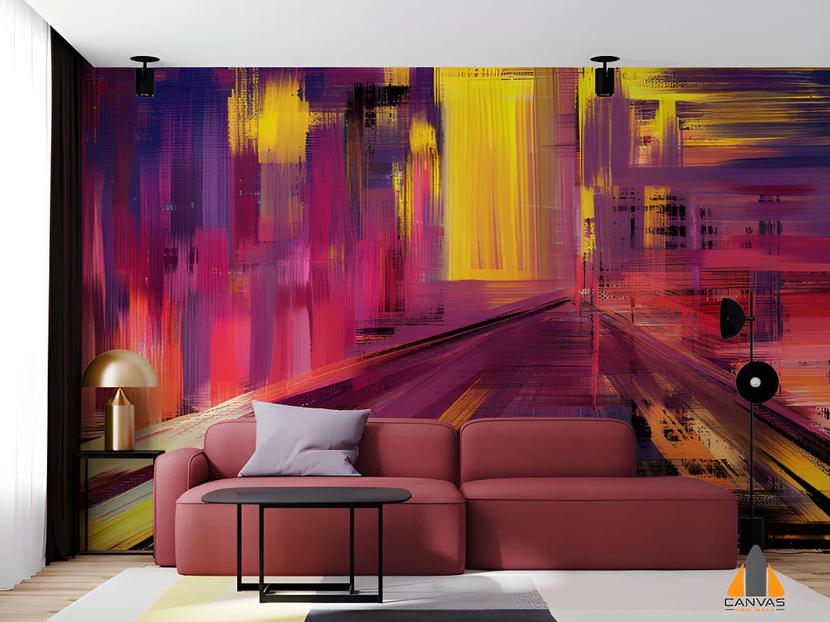 Surrealistic Landscape on Canvas Wallpaper