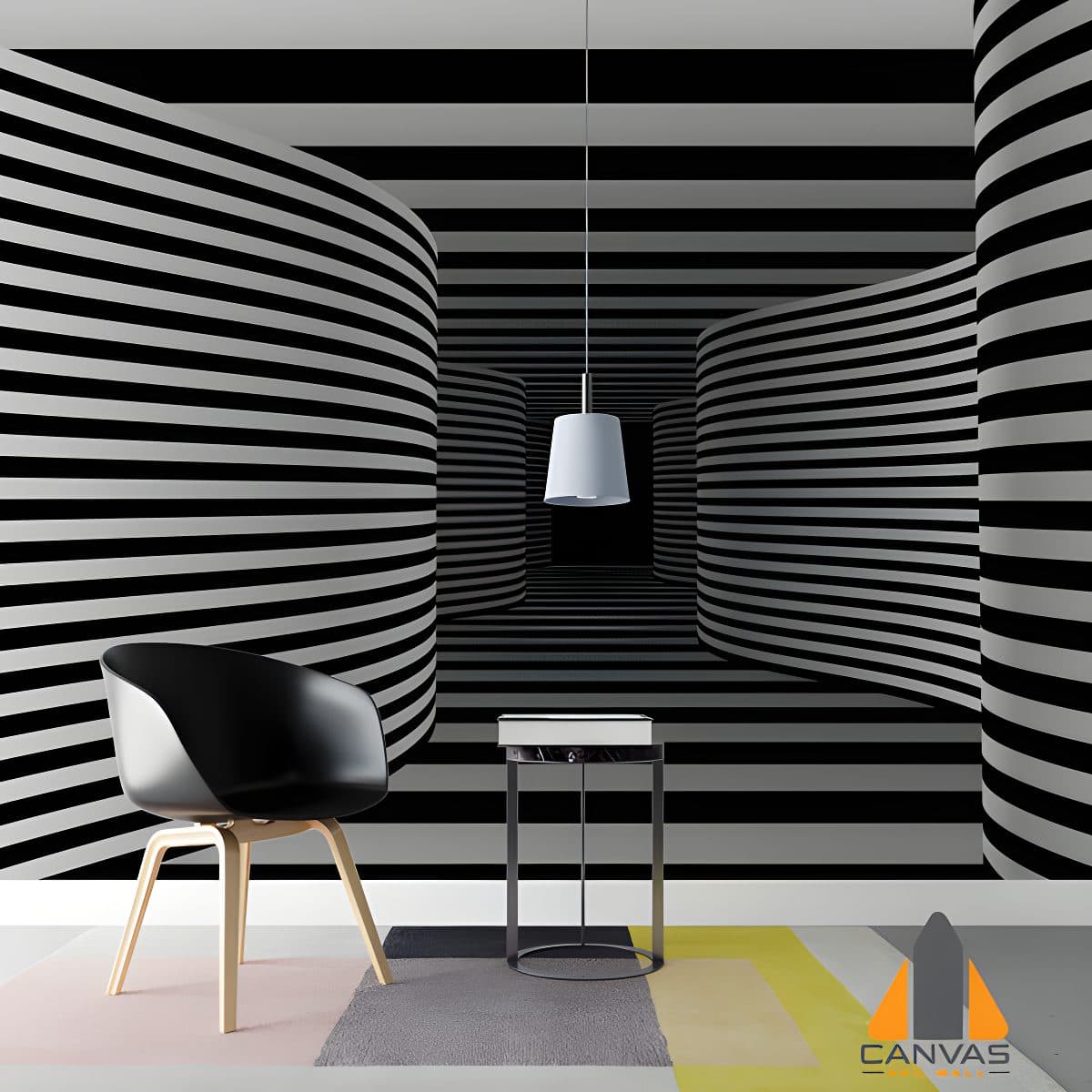 Black and white tunnel