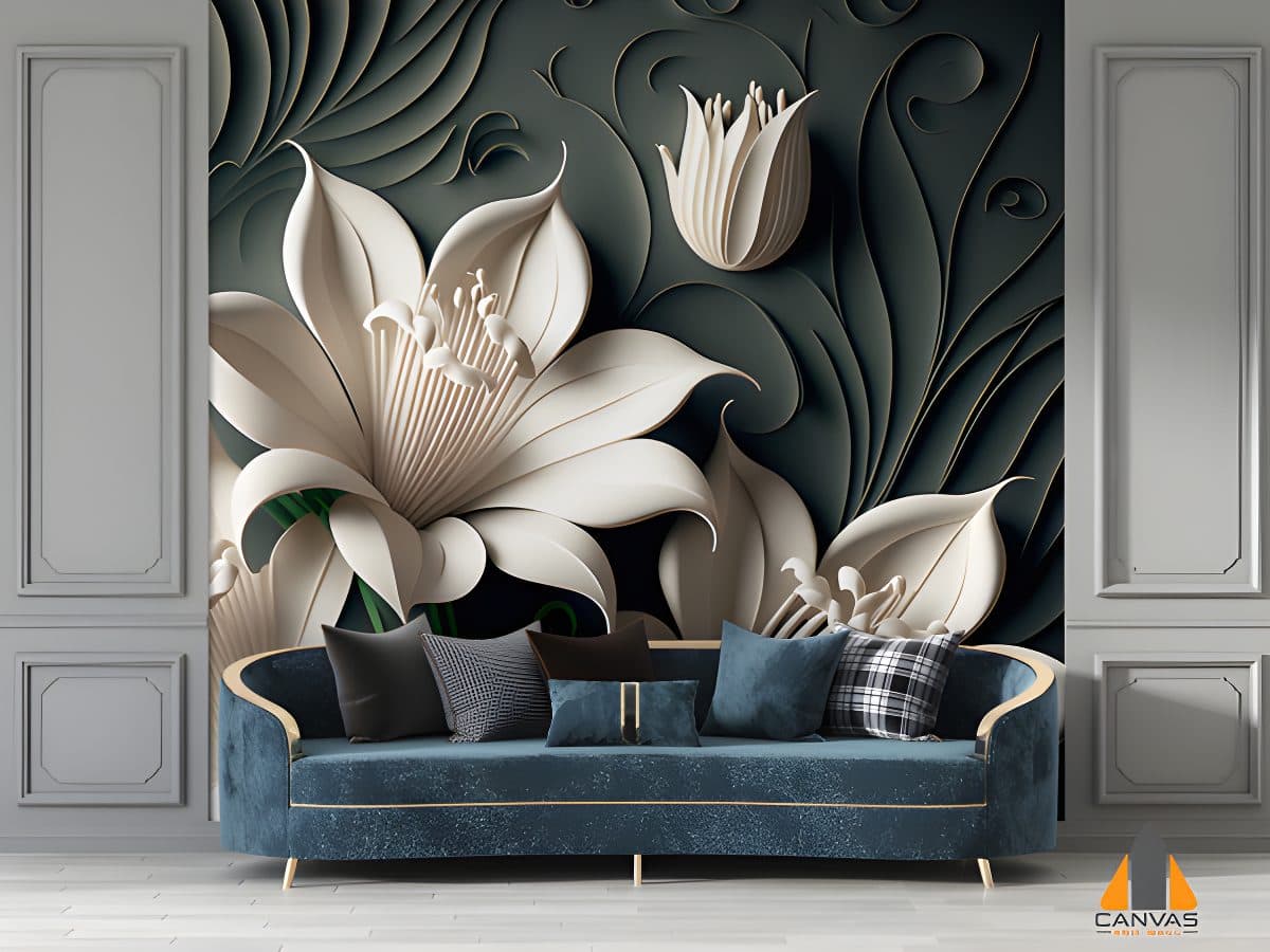 3D Background With Beautiful Lilies