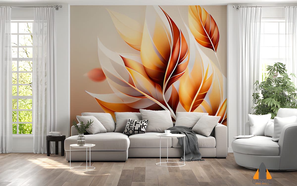 abstract leaf soft gradient wallpaper