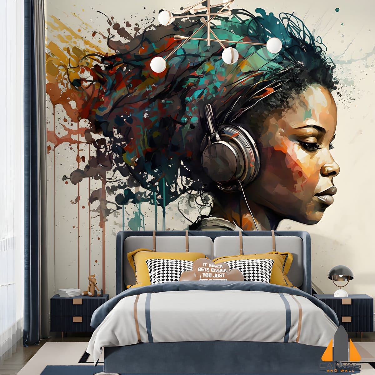 black-girl-listens-music-with-headphones-portrait-modern-teenager-illustration-generative-ai