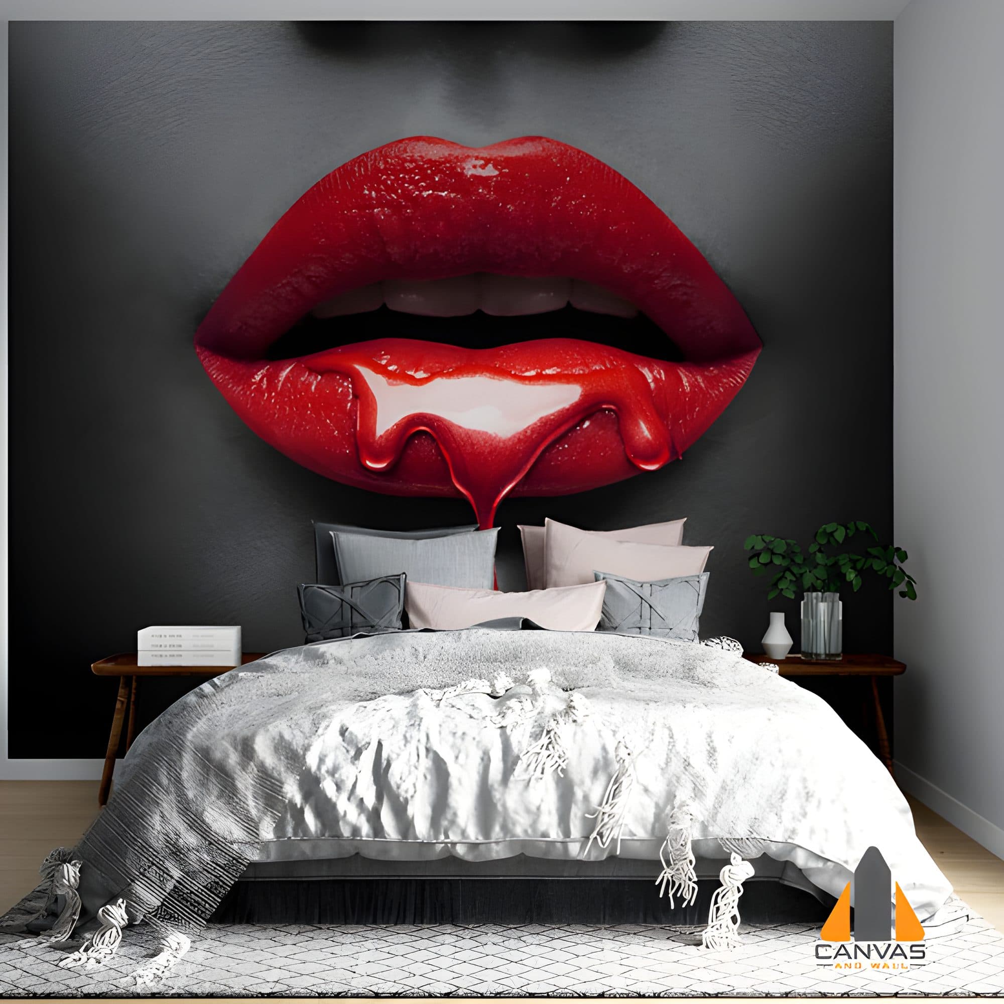 Dripping Red Lips Wallpaper