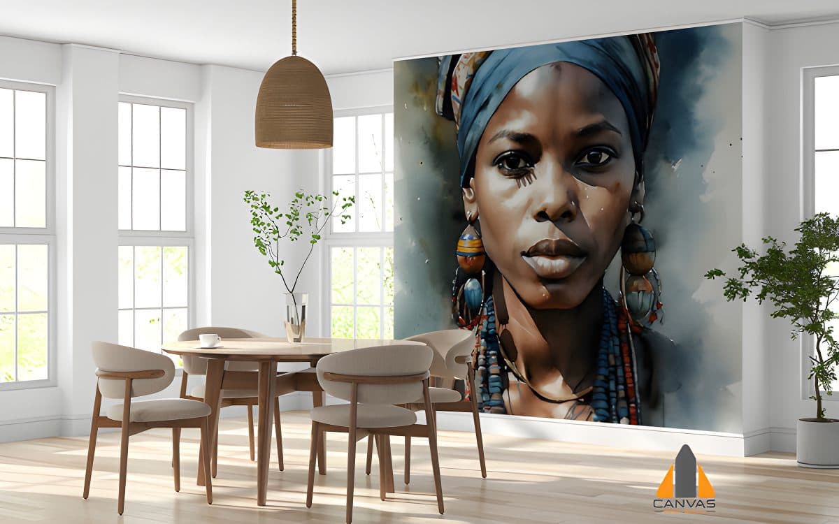 painting-woman-with-blue-scarf-beaded-earrings