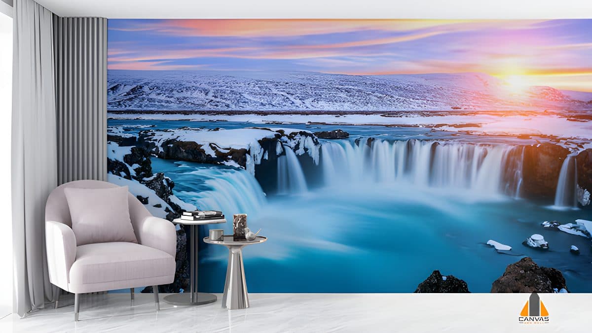 godafoss-waterfall-sunset-winter-iceland