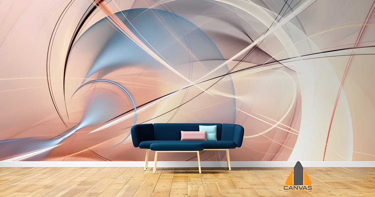 Soft abstract sparkle wall mural in a modern living room, perfect for wallpaper installations in Gauteng.