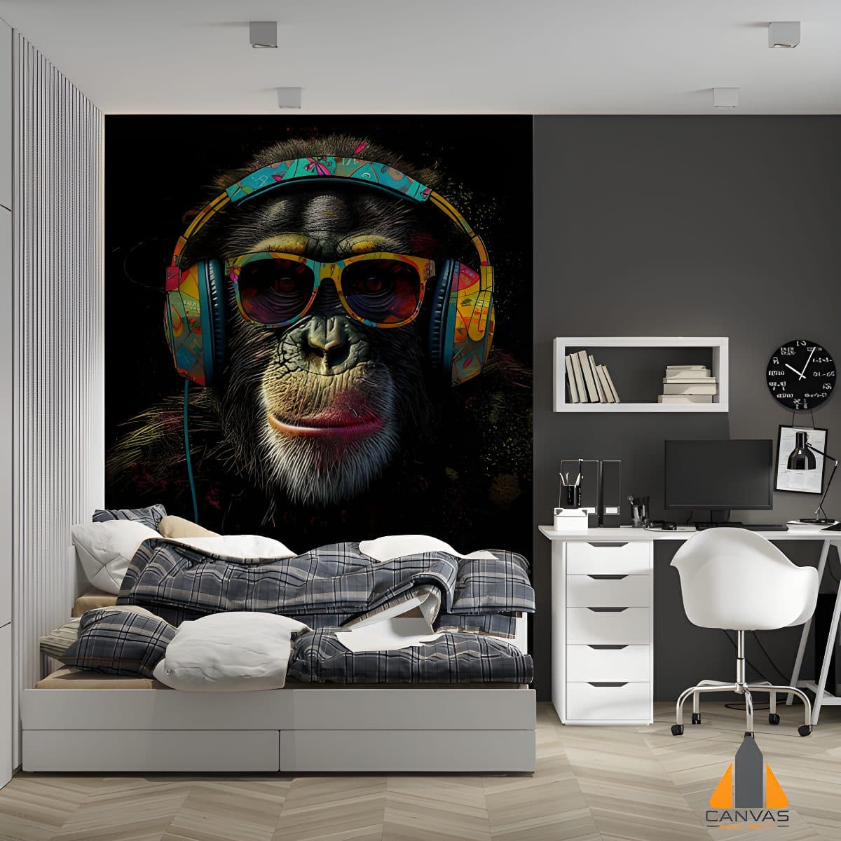 monkey-wearing-sunglasses-with-headphones-enjoys-music-wildlife-illustration-generative-ai
