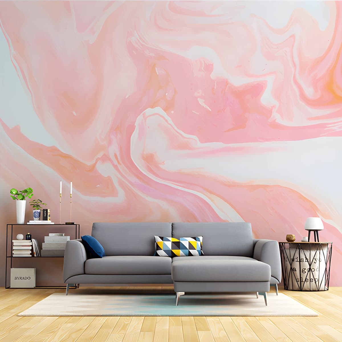 Pink & White Marble Texture Wallpaper
