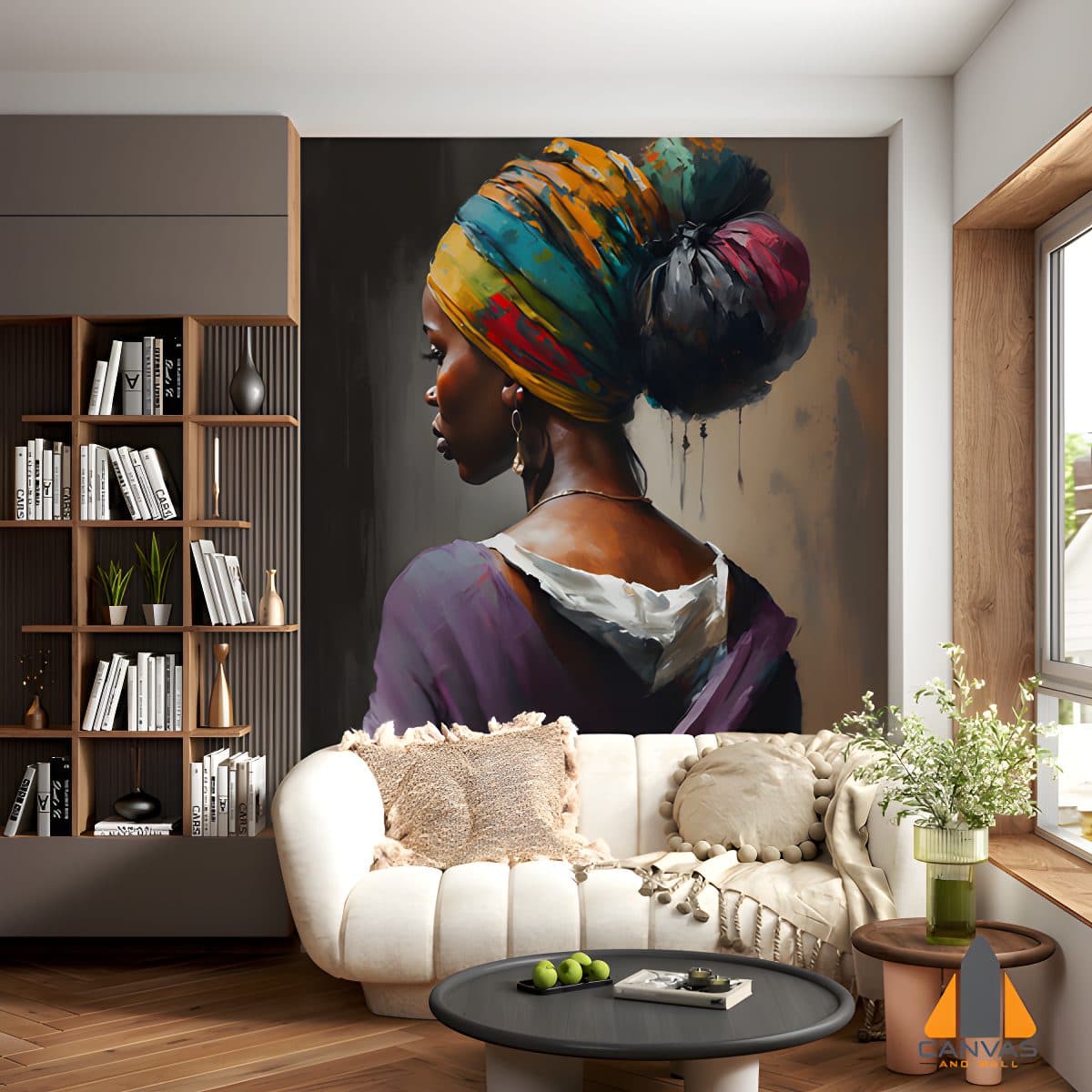 painting-woman-with-colorful-scarf-her-head 28129