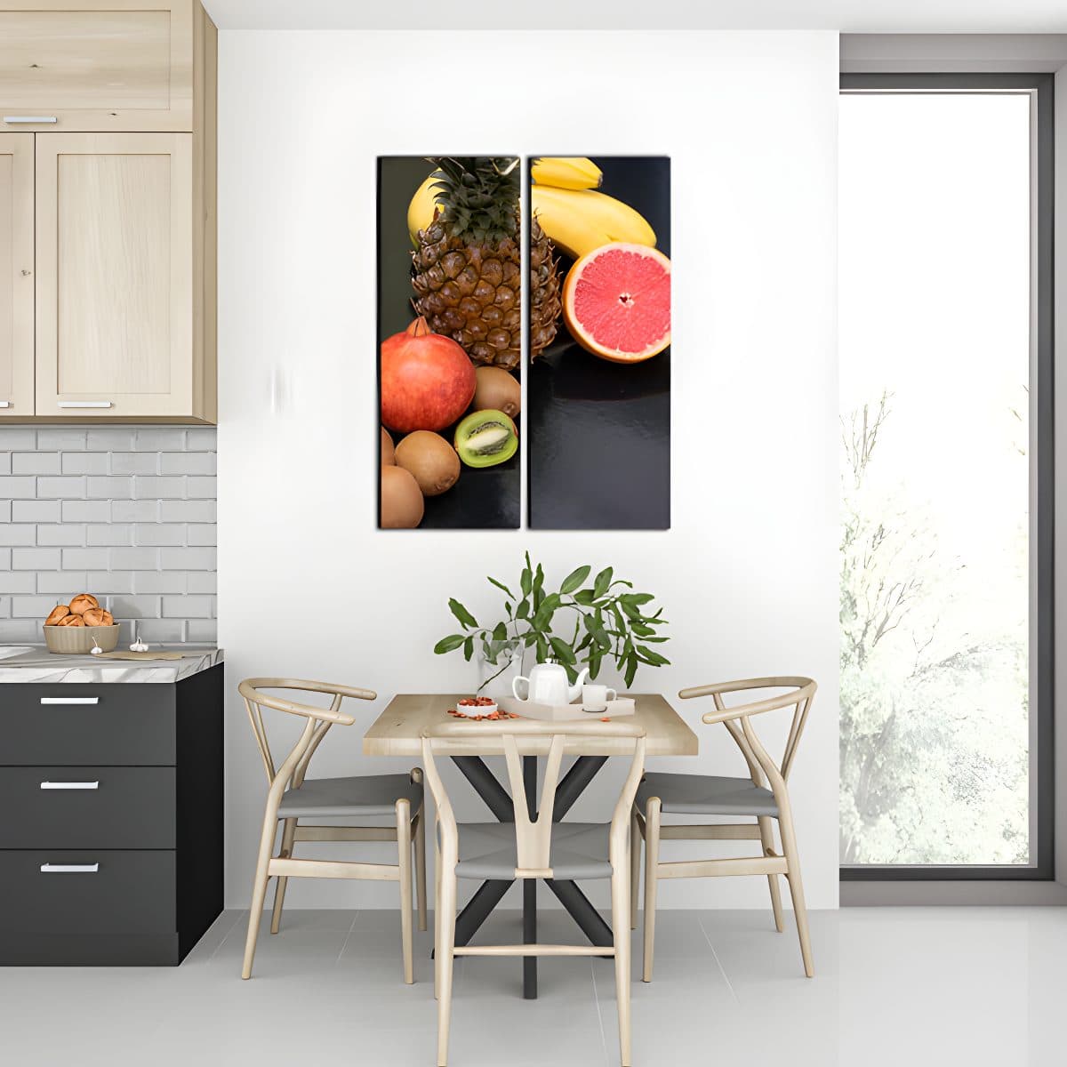Pine Apple & Orange Split Canvas