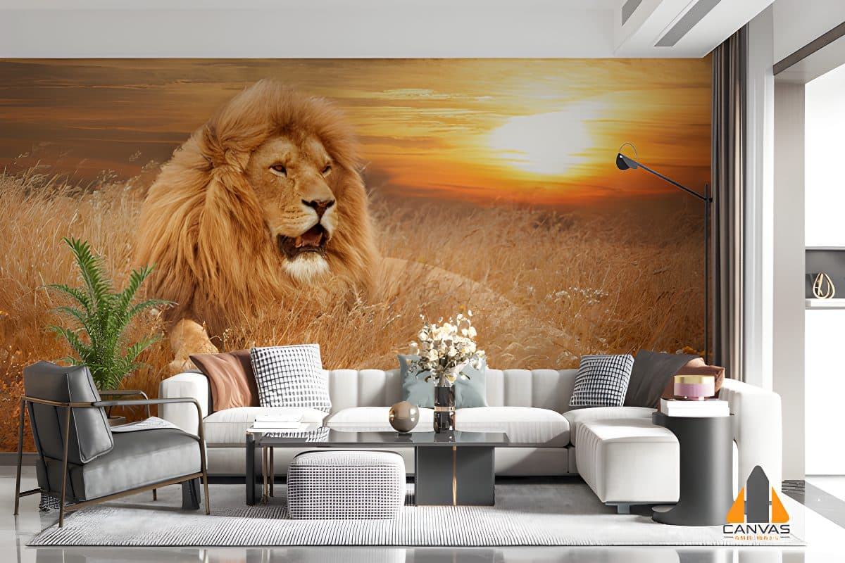 Lion at Sunset