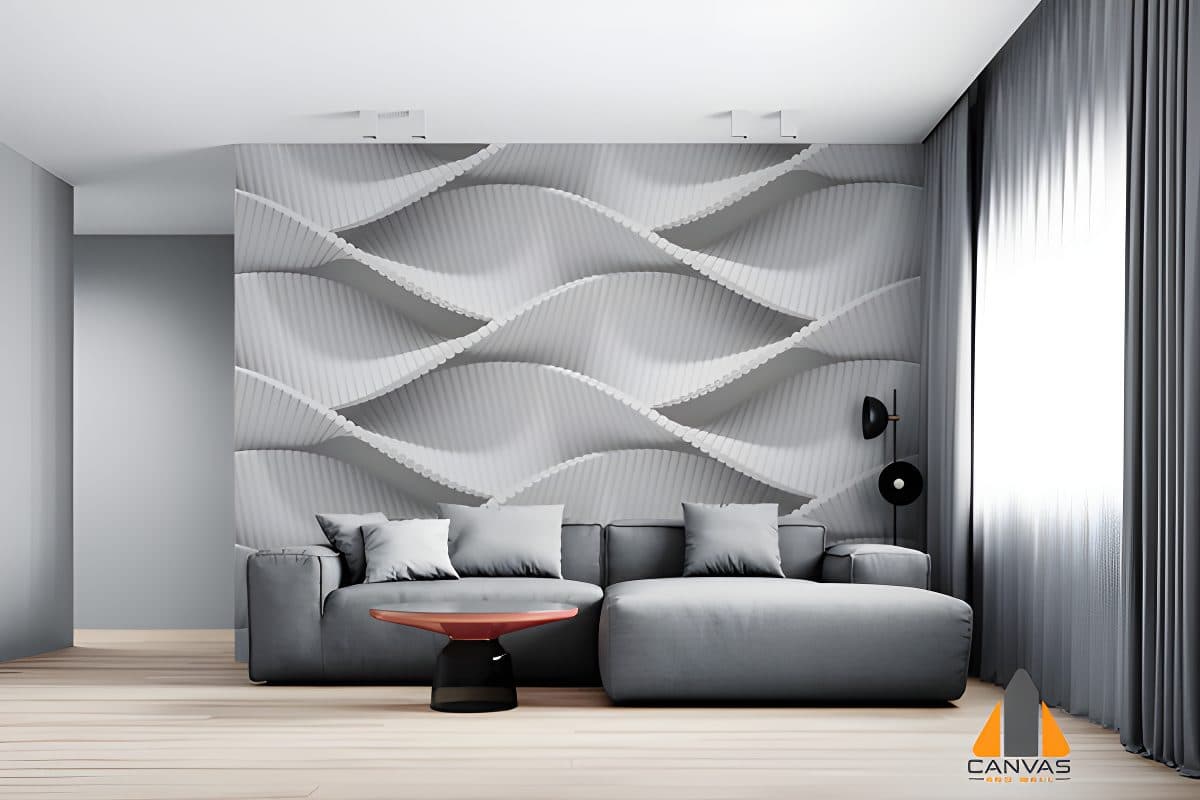 3D Abstract Curved Lines Wallpaper Mural