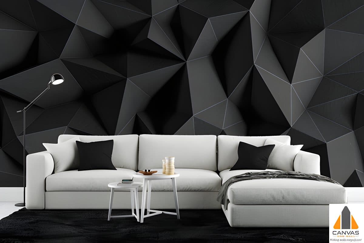 3D Geometrics Charcoal Wallpaper