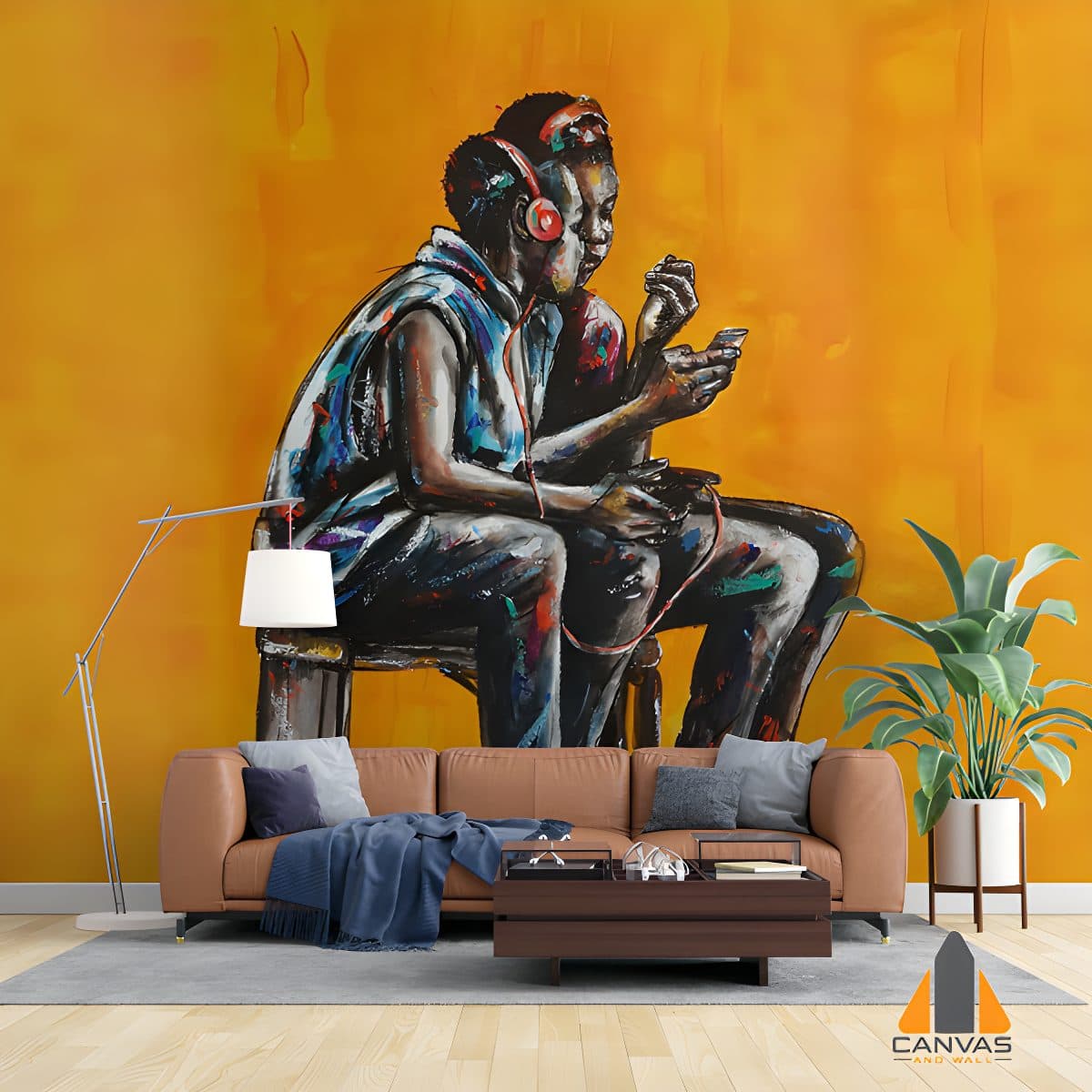 Friends Listening to music painting Wall vs Art