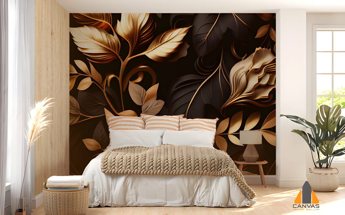 flower-leaf-black-gold-illustration-background