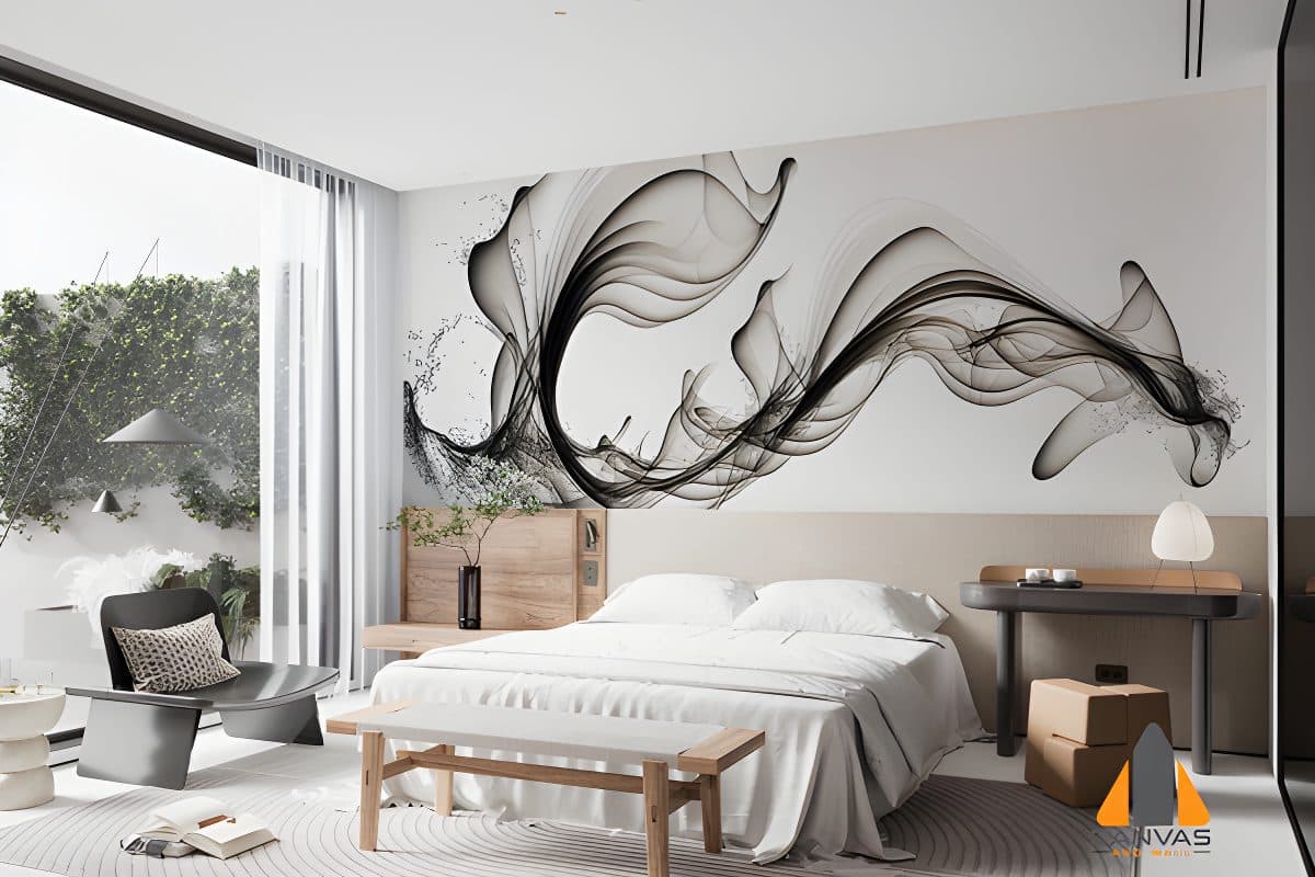 abstract black wave flowing ink-2224