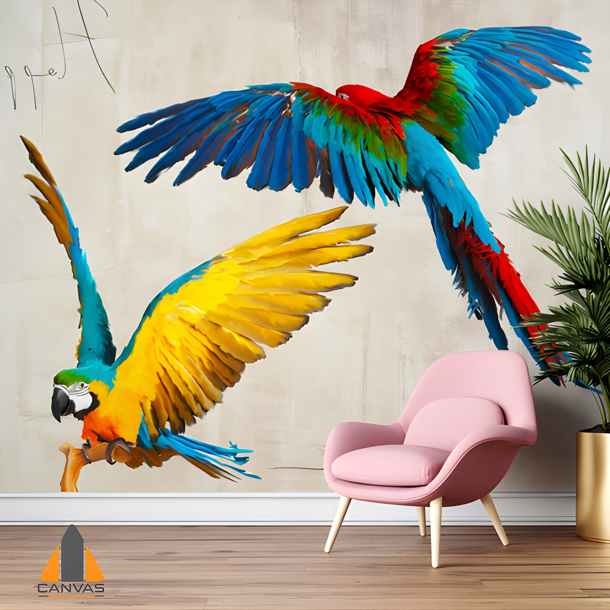 Parrot Birds Paint Art Wallpaper