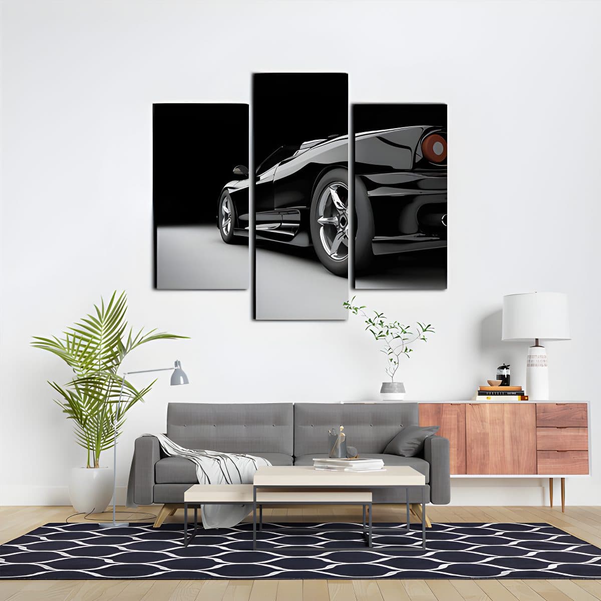 Black Car Split Canvas