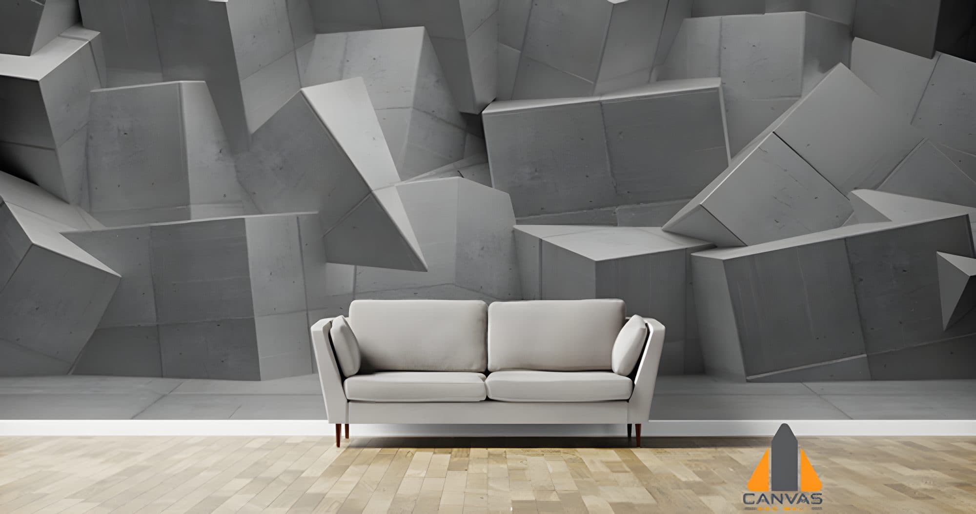 3D Concrete Blocks Wallpaper