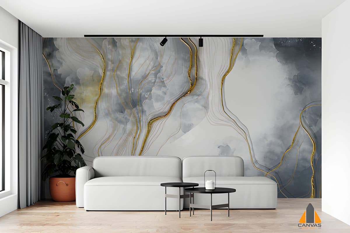 Gold and Grey Abstract Marble