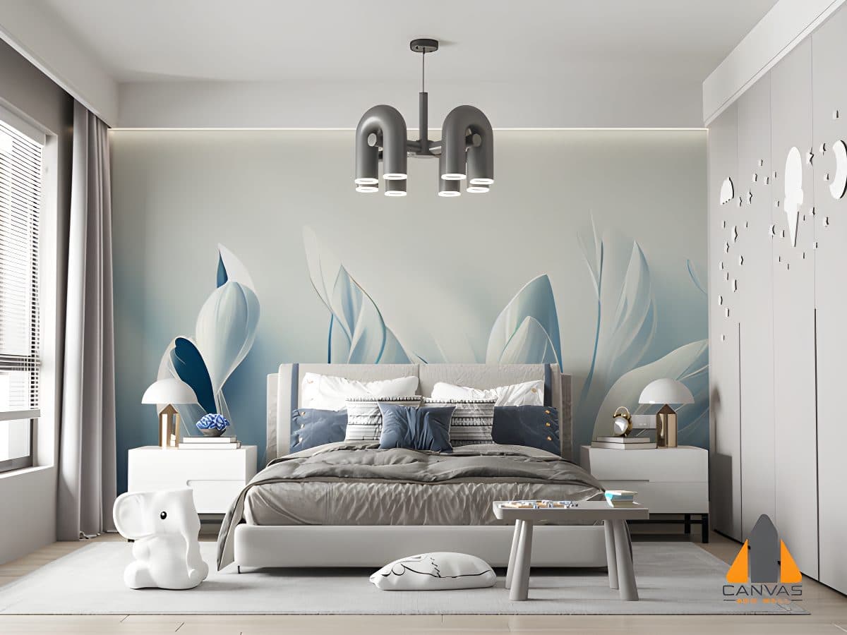 3D Abstract Floral in Pale Tones