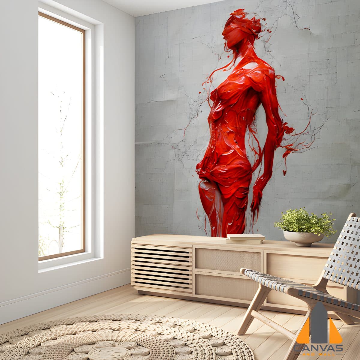 oil-painting-human-anatomy-body-painting-female-figure-blood-red-tone-body-art