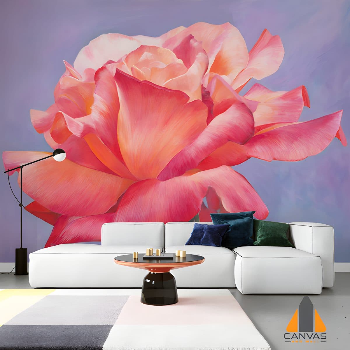 Painted peach roses