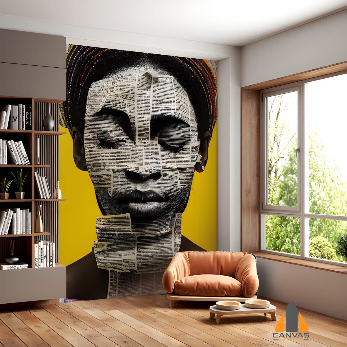 Newspaper Collage African Woman