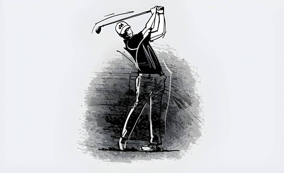 Golfer in Action Vector Wallpaper