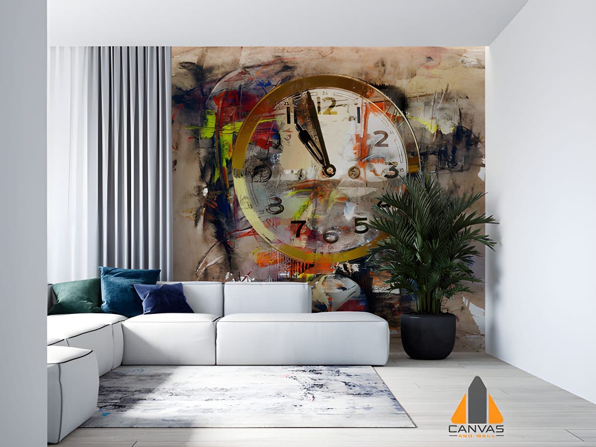 Abstract Clock Wallpaper Mural