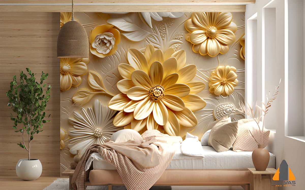 Gold floral design
