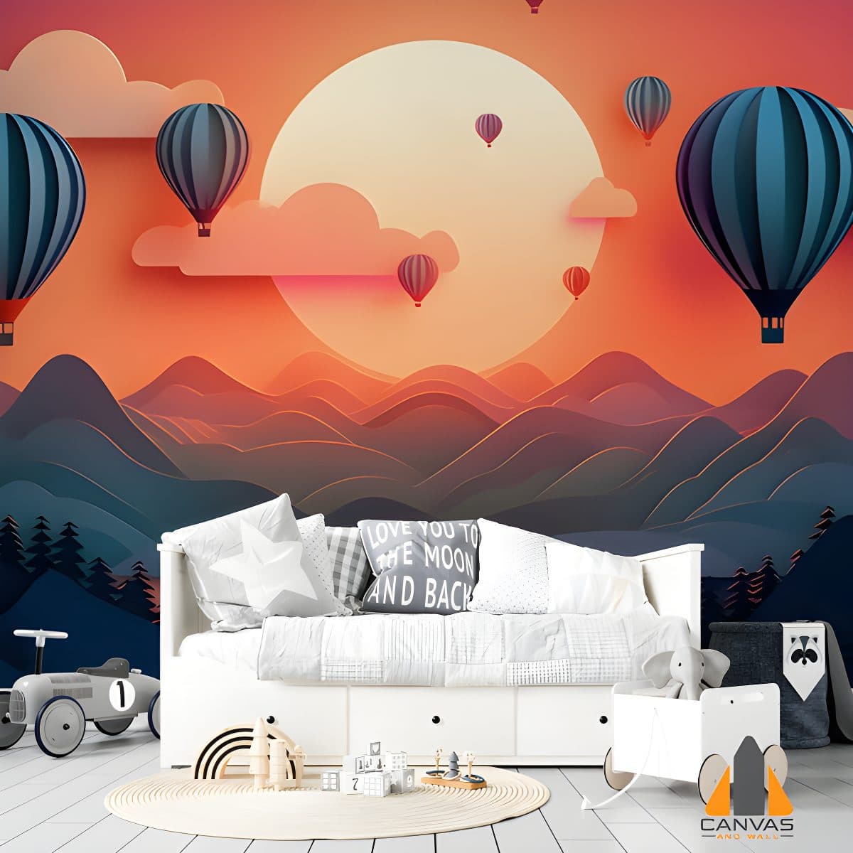 beautiful-sunset-sky-scenery-circle-frame-with-air-balloons-generative-ai