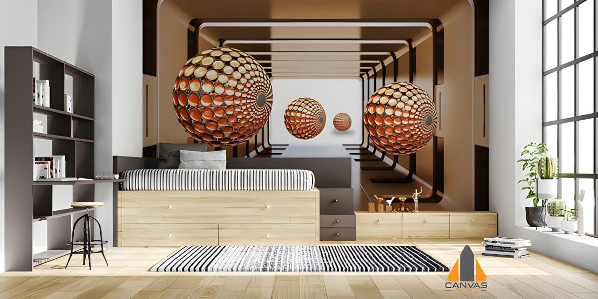 3D golden crystal ball sphere