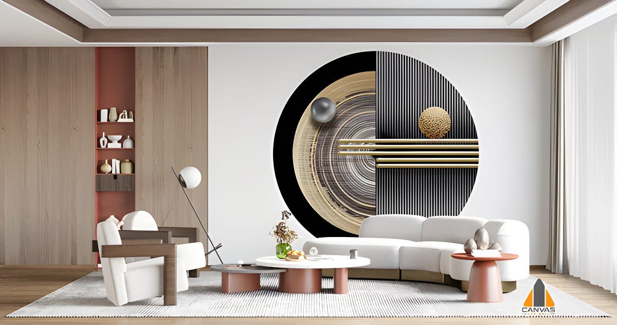 Artwork in Circle Shape White Background Wallpaper