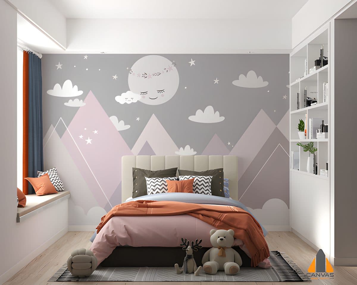 Dreamy Moon and Mountains