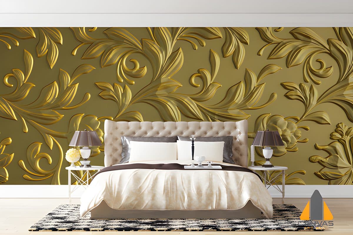 Gold Embossed Flowers