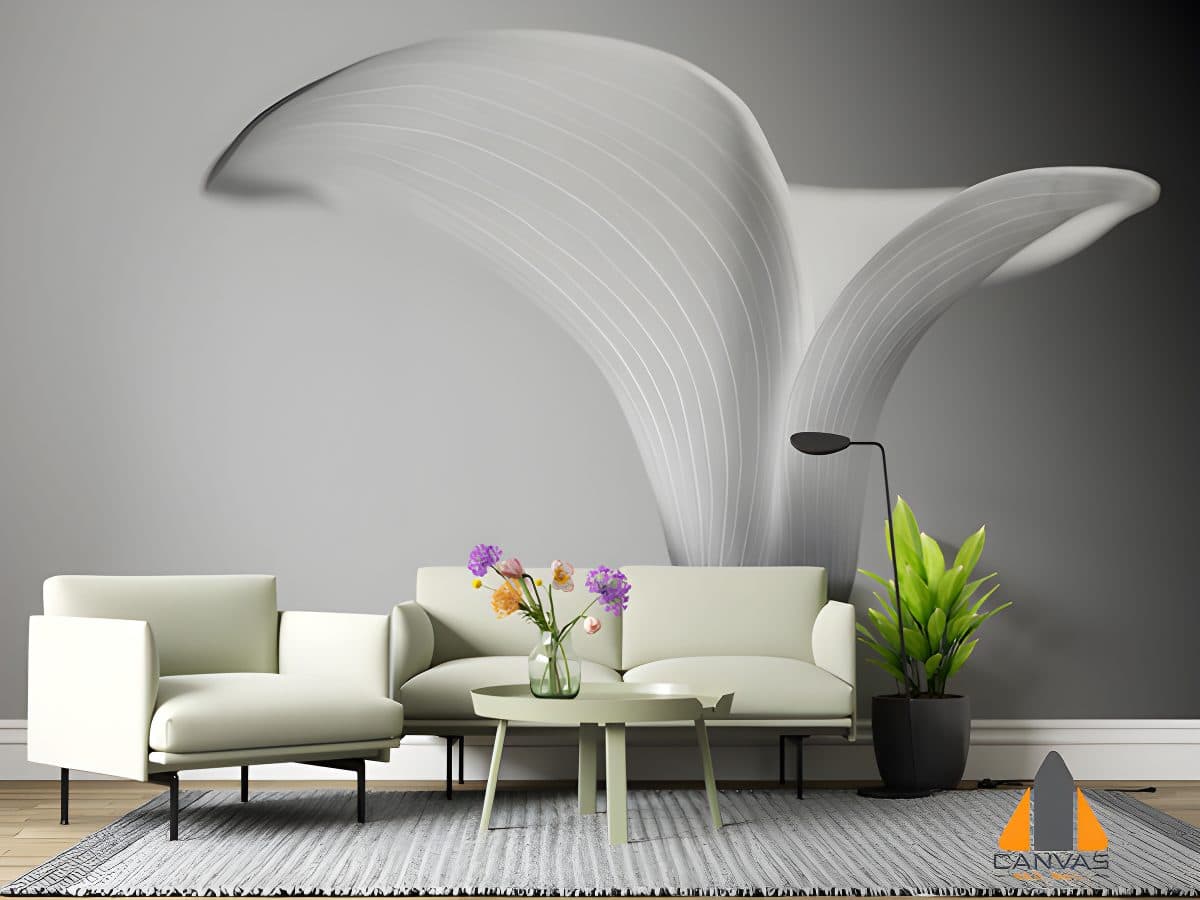 Calla Lily Floral Living Room Wallpaper