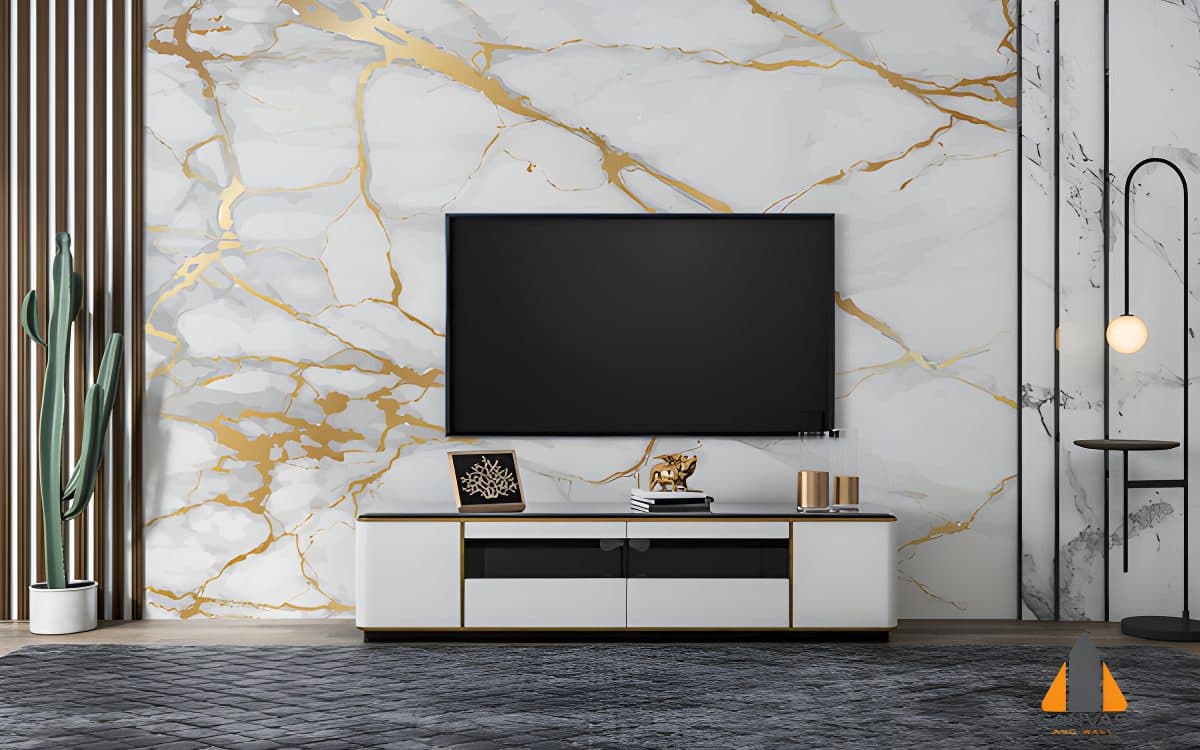 Gold and grey marble