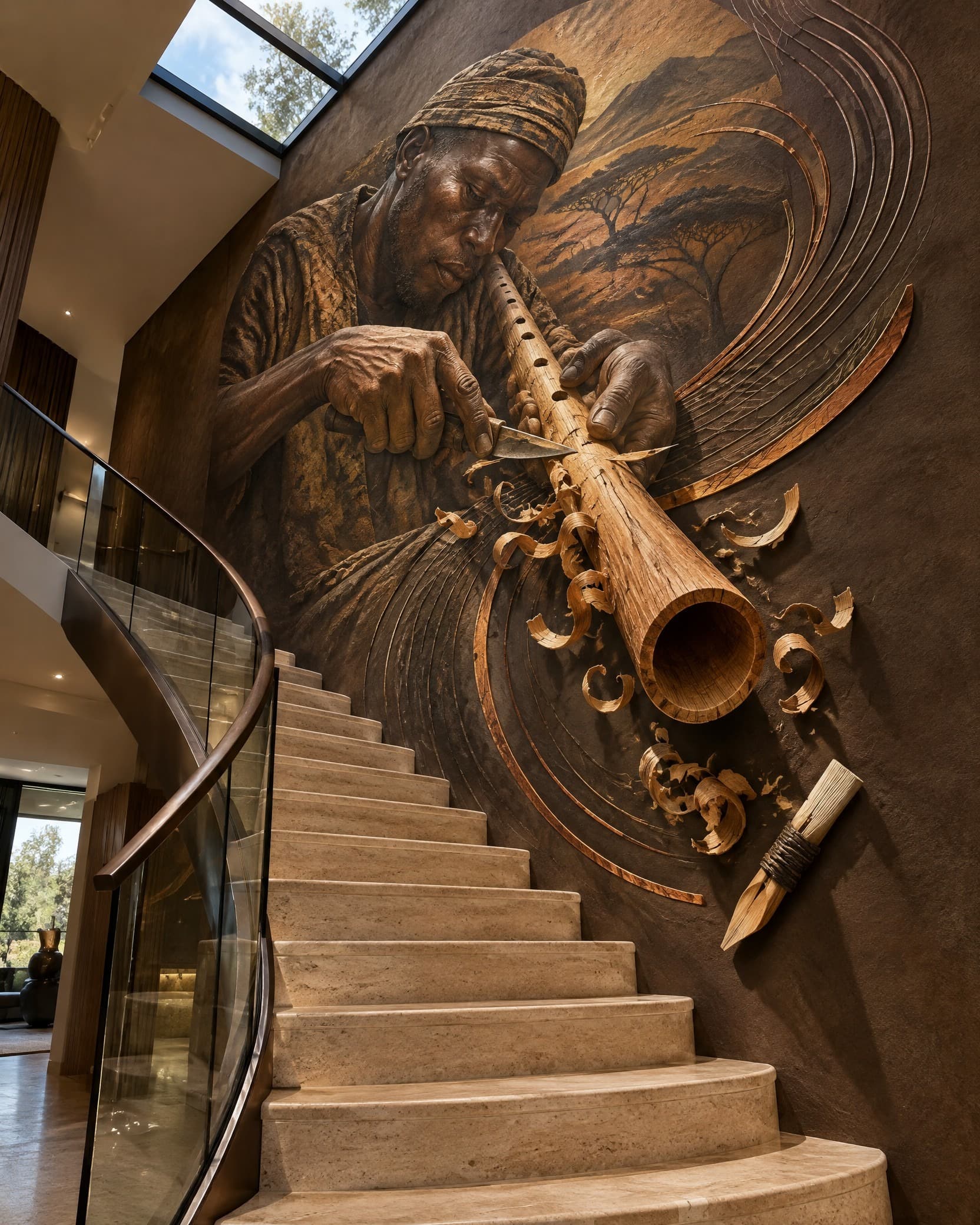 African Master Craftsman Mural - Wallpaper in room
