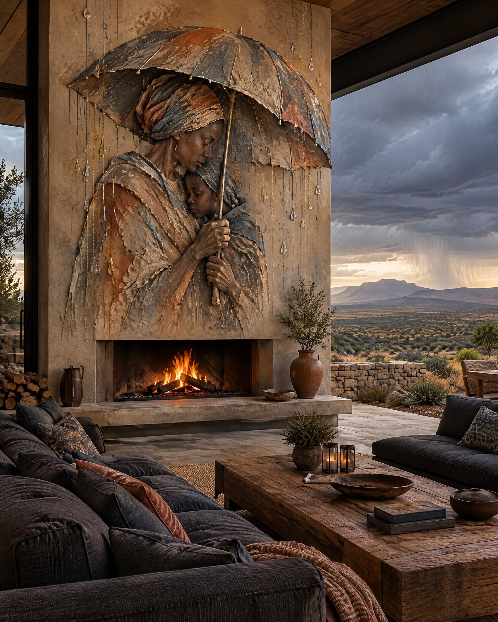 Shelter in the Storm Mural - Wallpaper in room