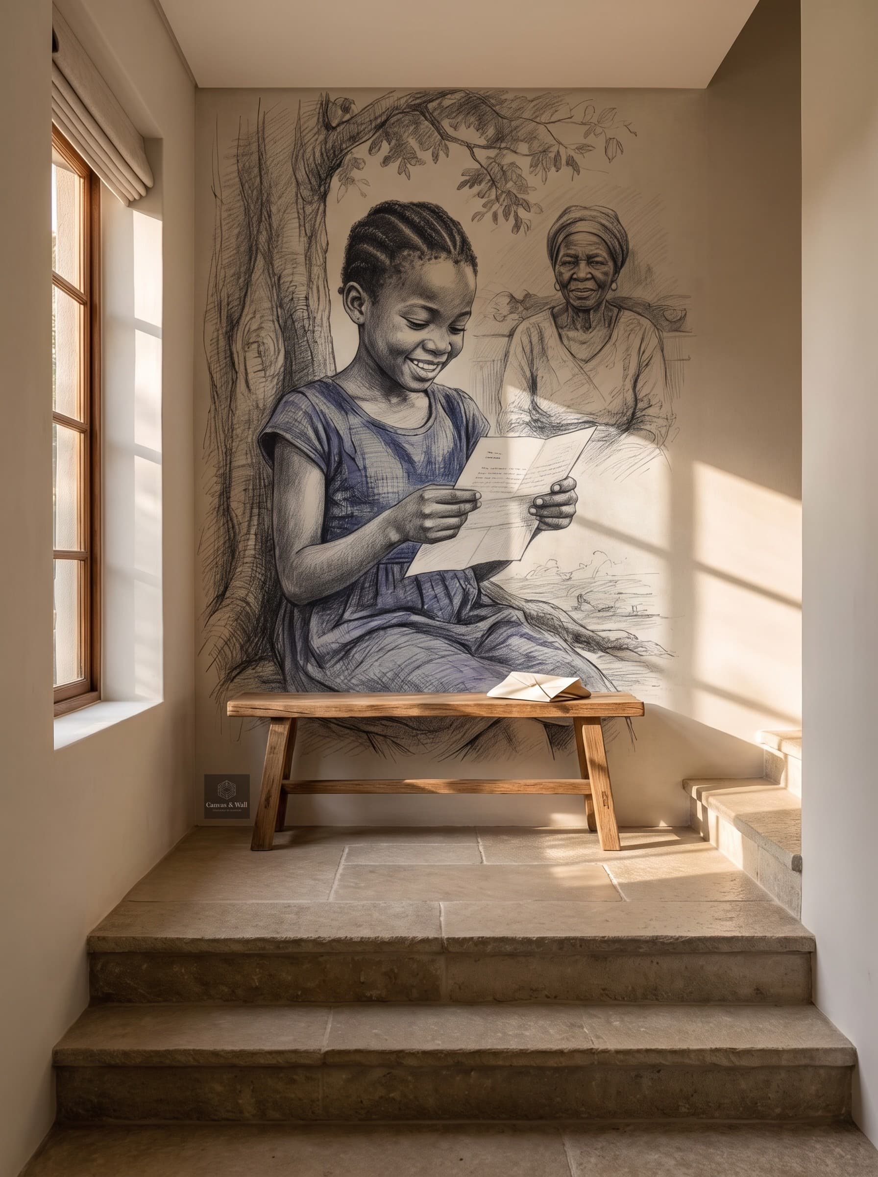 Cherished Letter Mural - Wallpaper in room