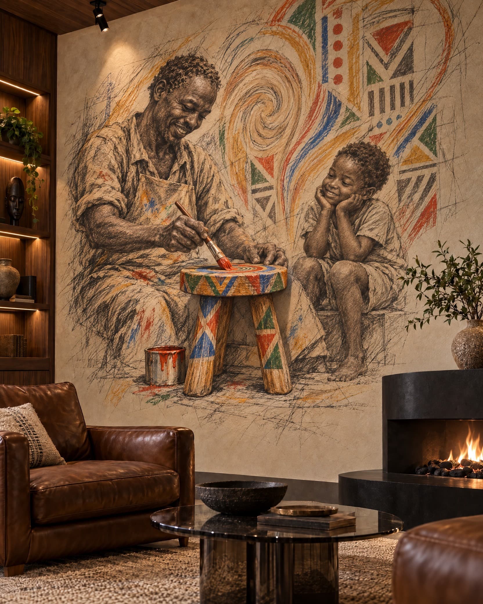 The Craftsman's Legacy Mural - Wallpaper in room