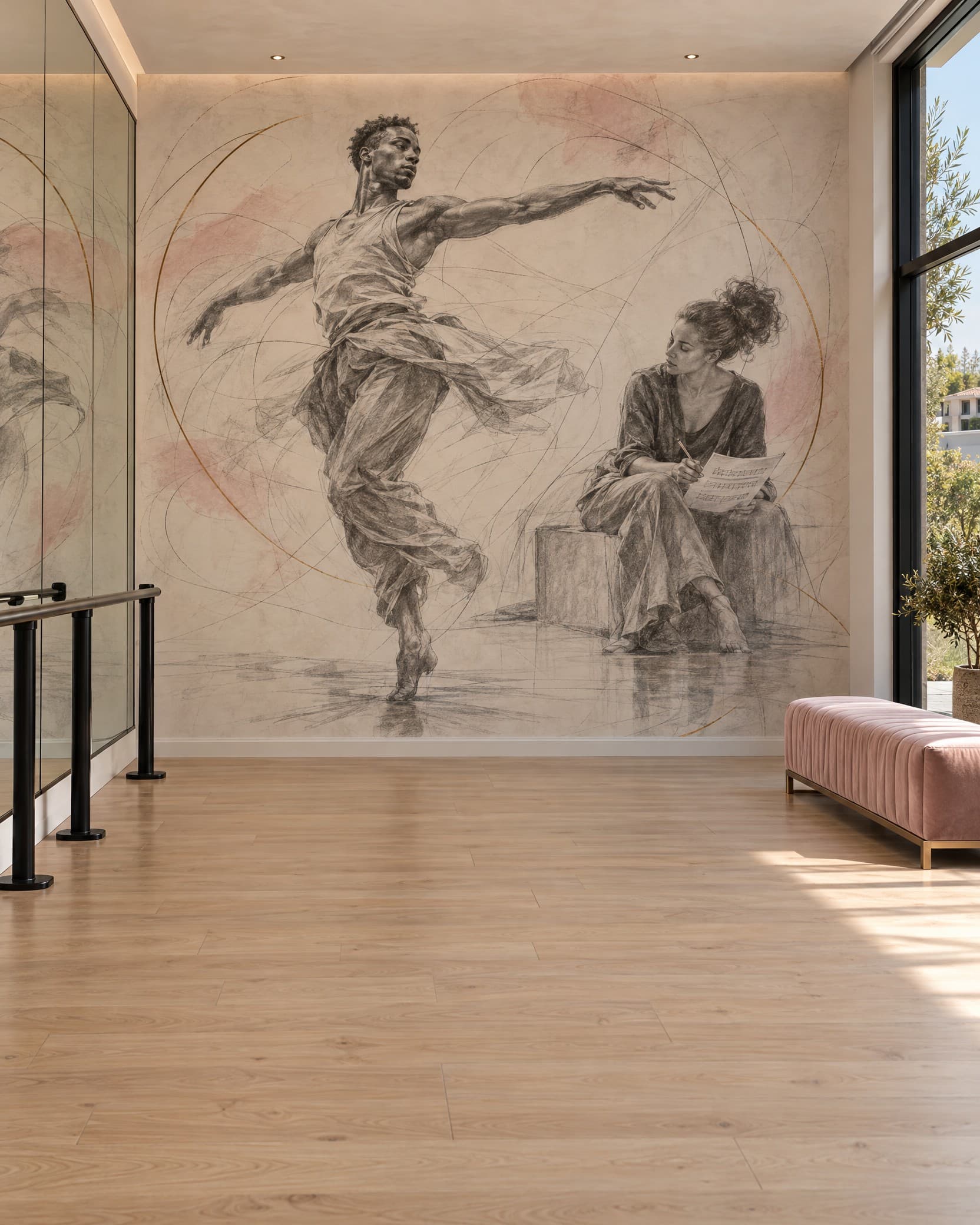 Symphony of Movement Mural - Wallpaper in room