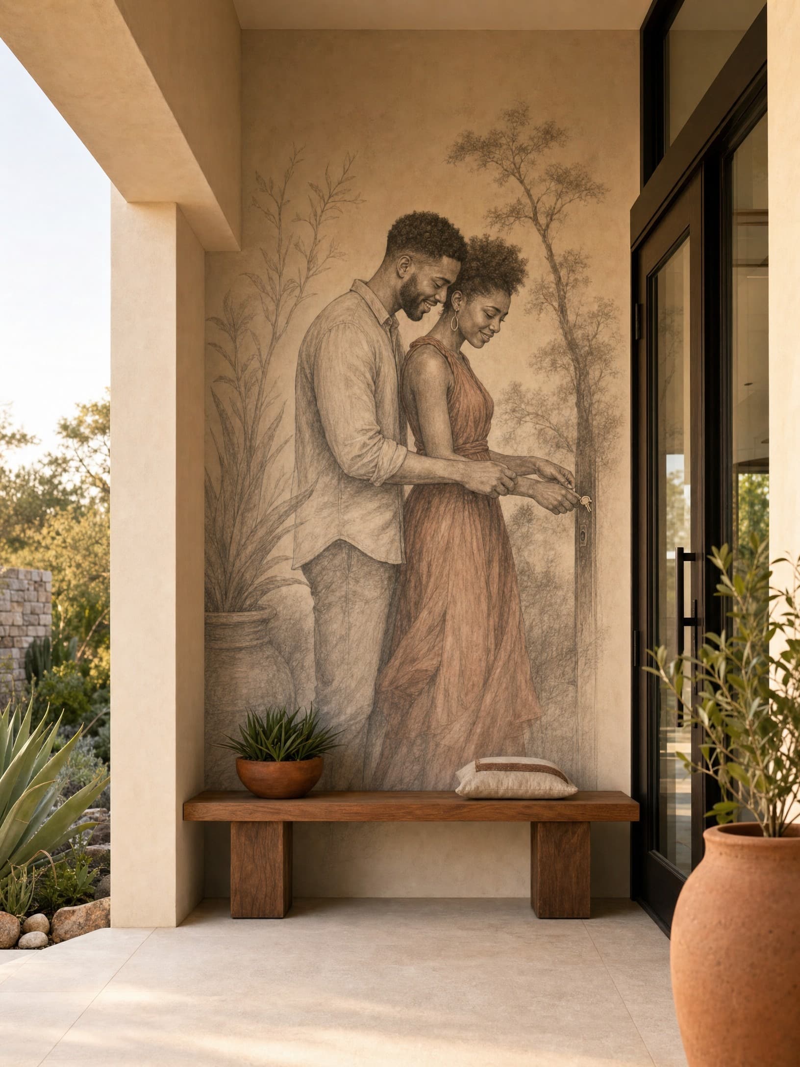 Threshold of Love Mural - Wallpaper in room
