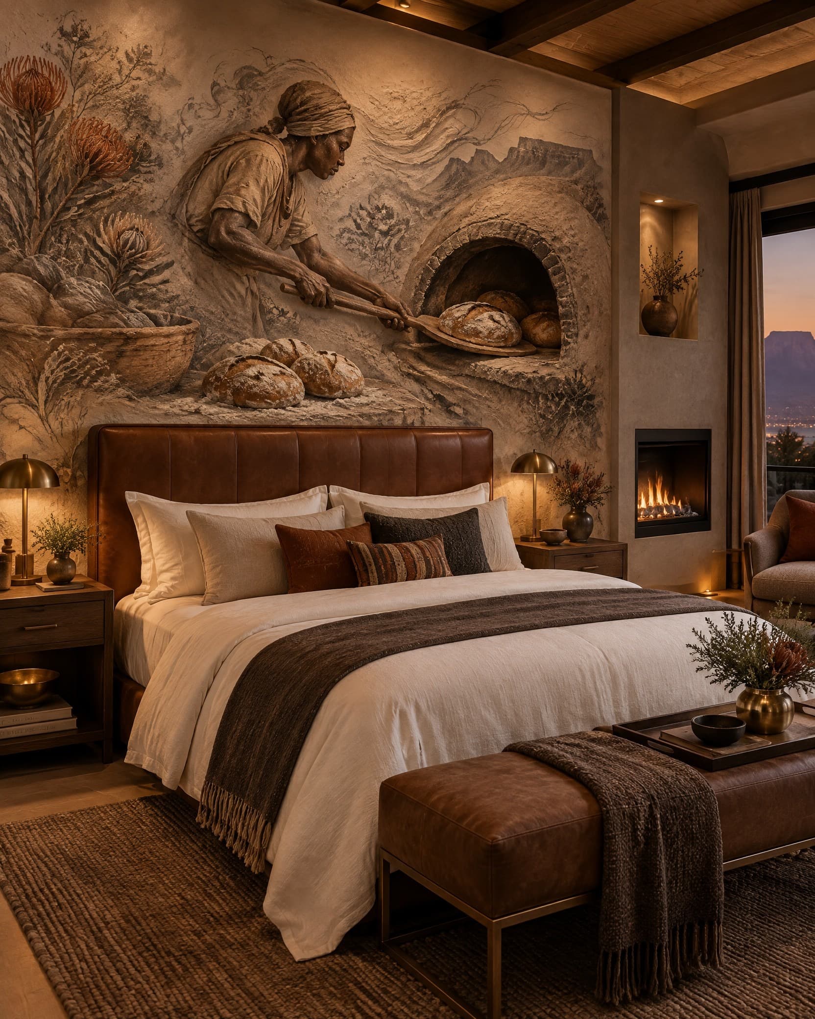 Heritage Baker Bas-Relief Mural - Wallpaper in room