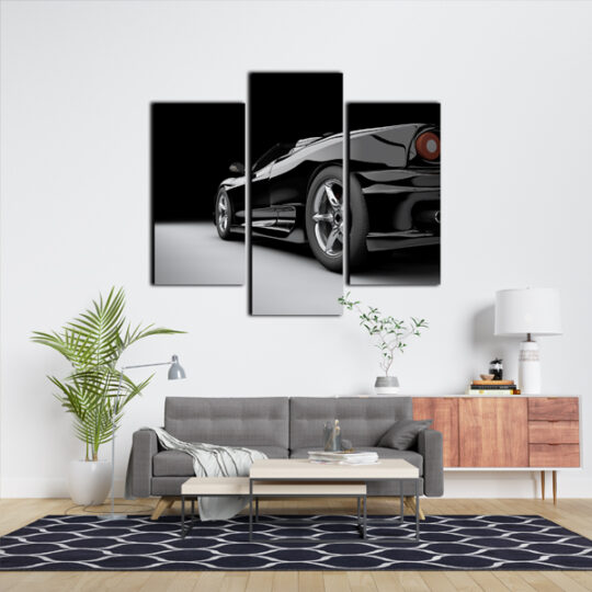 Black Car Split Canvas